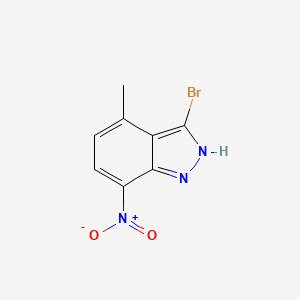 molecular formula C8H6BrN3O2 B1405566 3-溴-4-甲基-7-硝基-1H-吲唑 CAS No. 1427460-21-6