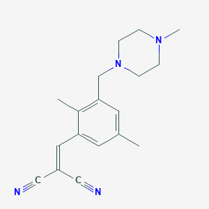 2-[[2,5-Dimethyl-3-[(4-methylpiperazin-1-yl)methyl]phenyl]methylidene]propanedinitrile