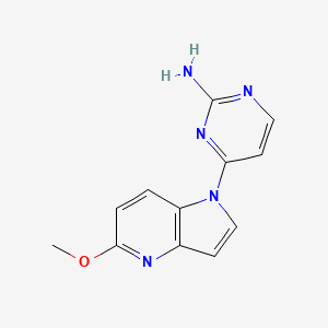 molecular formula C12H11N5O B14055724 4-(5-methoxy-1H-pyrrolo[3,2-b]pyridin-1-yl)pyrimidin-2-amine 