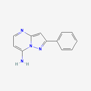 molecular formula C12H10N4 B1405575 2-Phenylpyrazolo[1,5-a]pyrimidin-7-amine CAS No. 868529-29-7