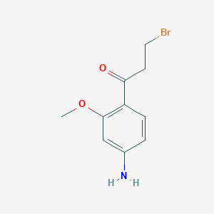 molecular formula C10H12BrNO2 B14055801 1-(4-Amino-2-methoxyphenyl)-3-bromopropan-1-one 