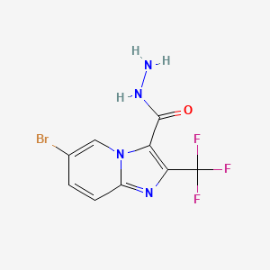 molecular formula C9H6BrF3N4O B1405581 6-Bromo-2-(trifluoromethyl)imidazo[1,2-a]pyridine-3-carbohydrazide CAS No. 1427460-87-4