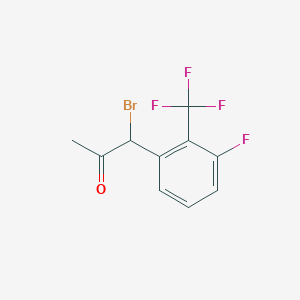 molecular formula C10H7BrF4O B14055811 1-Bromo-1-(3-fluoro-2-(trifluoromethyl)phenyl)propan-2-one 