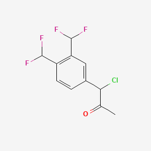 molecular formula C11H9ClF4O B14055849 1-(3,4-Bis(difluoromethyl)phenyl)-1-chloropropan-2-one 