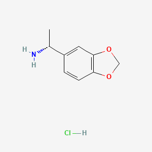 molecular formula C9H12ClNO2 B14055876 (R)-1-(Benzo[D][1,3]dioxol-5-YL)ethan-1-amine hcl 