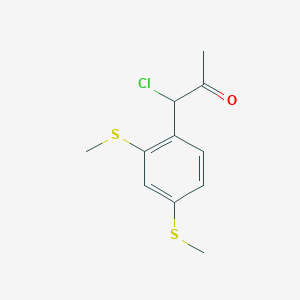 molecular formula C11H13ClOS2 B14055891 1-(2,4-Bis(methylthio)phenyl)-1-chloropropan-2-one 