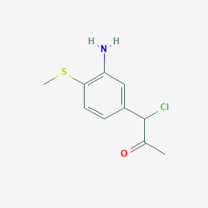 molecular formula C10H12ClNOS B14055905 1-(3-Amino-4-(methylthio)phenyl)-1-chloropropan-2-one 