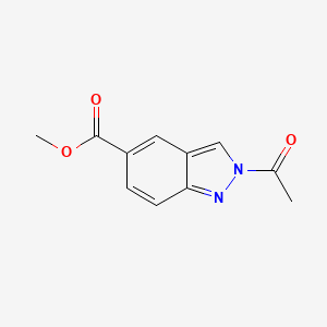 molecular formula C11H10N2O3 B1405591 Methyl-2-Acetyl-2H-Indazol-5-carboxylat CAS No. 1308649-95-7