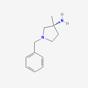 molecular formula C12H18N2 B14055914 (R)-1-Benzyl-3-methylpyrrolidin-3-amine 