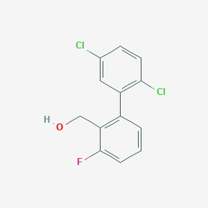 molecular formula C13H9Cl2FO B14055926 (2',5'-Dichloro-3-fluoro-biphenyl-2-yl)-methanol 