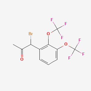 molecular formula C11H7BrF6O3 B14055933 1-(2,3-Bis(trifluoromethoxy)phenyl)-1-bromopropan-2-one 