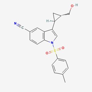 molecular formula C20H18N2O3S B14055945 1H-Indole-5-carbonitrile, 3-[(1S,2S)-2-(hydroxymethyl)cyclopropyl]-1-[(4-methylphenyl)sulfonyl]- CAS No. 468717-34-2