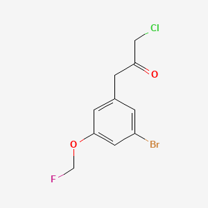 molecular formula C10H9BrClFO2 B14055957 1-(3-Bromo-5-(fluoromethoxy)phenyl)-3-chloropropan-2-one 