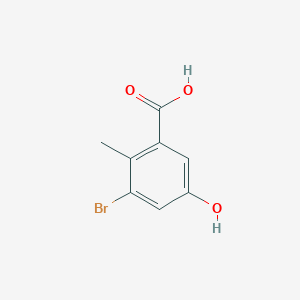 molecular formula C8H7BrO3 B14055984 3-Bromo-5-hydroxy-2-methylbenzoic acid 