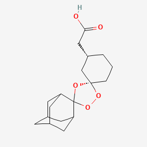 molecular formula C18H26O5 B14055999 2-((1R,3R,3''R,5R,5'R,7R)-Dispiro[adamantane-2,3'-[1,2,4]trioxolane-5',1''-cyclohexan]-3''-YL)acetic acid 