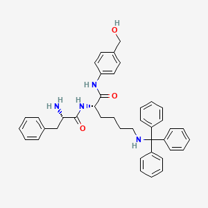 (S)-2-((S)-2-amino-3-phenylpropanamido)-N-(4-(hydroxymethyl)phenyl)-6-(tritylamino)hexanamide