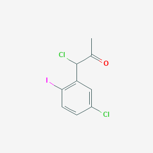 molecular formula C9H7Cl2IO B14056067 1-Chloro-1-(5-chloro-2-iodophenyl)propan-2-one 