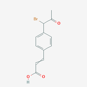 molecular formula C12H11BrO3 B14056087 (E)-3-(4-(1-Bromo-2-oxopropyl)phenyl)acrylic acid 