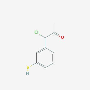 molecular formula C9H9ClOS B14056107 1-Chloro-1-(3-mercaptophenyl)propan-2-one 