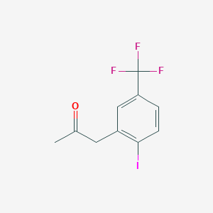 molecular formula C10H8F3IO B14056137 1-(2-Iodo-5-(trifluoromethyl)phenyl)propan-2-one 