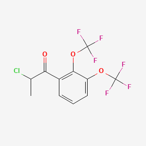 molecular formula C11H7ClF6O3 B14056216 1-(2,3-Bis(trifluoromethoxy)phenyl)-2-chloropropan-1-one 