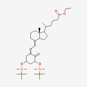 Ethyl (5R)-((1R,3aS,7aR,E)-4-((E)-2-((3S,5R)-3,5-bis((tert-butyldimethylsilyl)oxy)-2-methylenecyclohexylidene)ethylidene)-7a-methyloctahydro-1H-inden-1-yl)hexanoate