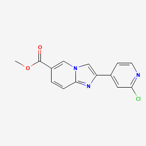 molecular formula C14H10ClN3O2 B1405628 2-(2-氯吡啶-4-基)咪唑并[1,2-a]吡啶-6-甲酸甲酯 CAS No. 1427460-24-9