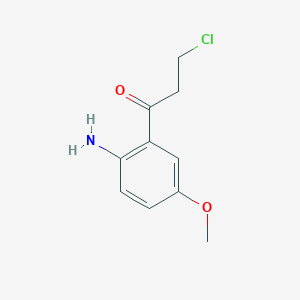 molecular formula C10H12ClNO2 B14056327 1-(2-Amino-5-methoxyphenyl)-3-chloropropan-1-one 