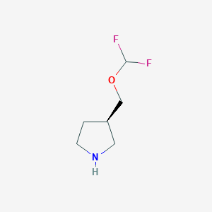 molecular formula C6H11F2NO B14056348 (R)-3-((Difluoromethoxy)methyl)pyrrolidine 