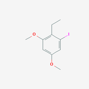 molecular formula C10H13IO2 B14056365 1,5-Dimethoxy-2-ethyl-3-iodobenzene 