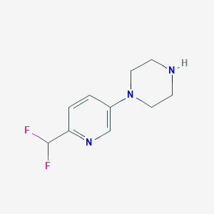 molecular formula C10H13F2N3 B14056373 1-(6-(Difluoromethyl)pyridin-3-yl)piperazine 