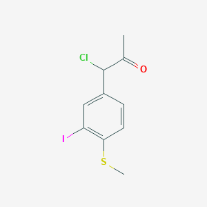 molecular formula C10H10ClIOS B14056550 1-Chloro-1-(3-iodo-4-(methylthio)phenyl)propan-2-one 