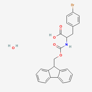 molecular formula C24H22BrNO5 B14056598 3-(4-bromophenyl)-2-(9H-fluoren-9-ylmethoxycarbonylamino)propanoic acid;hydrate 