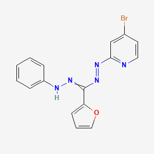 4-Bromo-2-{(E)-[(furan-2-yl)(2-phenylhydrazinylidene)methyl]diazenyl}pyridine