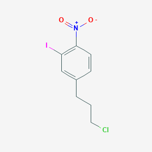 molecular formula C9H9ClINO2 B14056971 1-(3-Chloropropyl)-3-iodo-4-nitrobenzene 