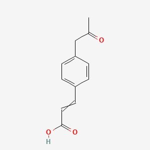 molecular formula C12H12O3 B14056980 (E)-3-(4-(2-oxopropyl)phenyl)acrylic acid 