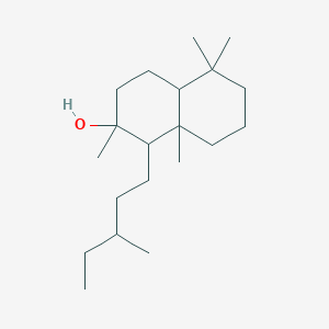 molecular formula C20H38O B14057019 2-Naphthalenol, decahydro-2,5,5,8a-tetramethyl-1-(3-methylpentyl)- CAS No. 10267-20-6