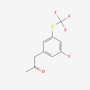 molecular formula C10H8F4OS B14057061 1-(3-Fluoro-5-(trifluoromethylthio)phenyl)propan-2-one 