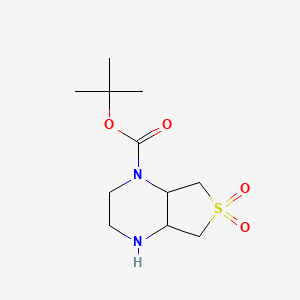 molecular formula C11H20N2O4S B1405707 叔丁基六氢噻吩[3,4-b]吡嗪-1(2H)-羧酸酯 6,6-二氧化物 CAS No. 1092279-03-2