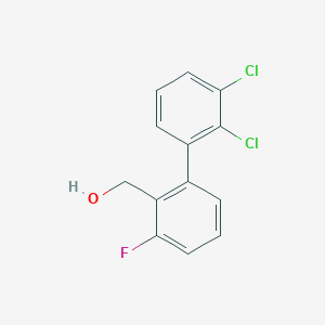 molecular formula C13H9Cl2FO B14057080 (2',3'-Dichloro-3-fluoro-biphenyl-2-yl)-methanol 