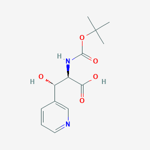 molecular formula C13H18N2O5 B1405712 Boc-D-threo-3-(pyridin-3-yl)serine CAS No. 1134500-75-6