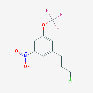 molecular formula C10H9ClF3NO3 B14057137 1-(3-Chloropropyl)-3-nitro-5-(trifluoromethoxy)benzene 