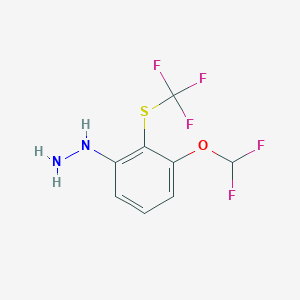 1-(3-(Difluoromethoxy)-2-(trifluoromethylthio)phenyl)hydrazine