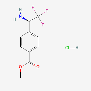 molecular formula C10H11ClF3NO2 B14057187 Methyl (R)-4-(1-amino-2,2,2-trifluoroethyl)benzoate hcl 