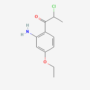 molecular formula C11H14ClNO2 B14057191 1-(2-Amino-4-ethoxyphenyl)-2-chloropropan-1-one 