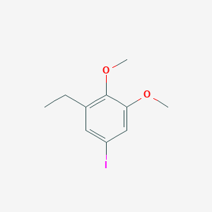 molecular formula C10H13IO2 B14057211 1,2-Dimethoxy-3-ethyl-5-iodobenzene 