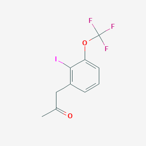 molecular formula C10H8F3IO2 B14057227 1-(2-Iodo-3-(trifluoromethoxy)phenyl)propan-2-one 