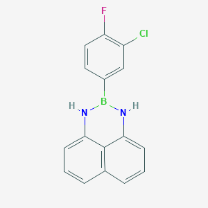 molecular formula C16H11BClFN2 B14057229 2-(3-chloro-4-fluorophenyl)-2,3-dihydro-1H-1,3-diaza-2-boraphenalene 