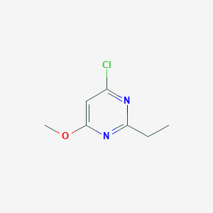 molecular formula C7H9ClN2O B14057268 4-Chloro-2-ethyl-6-methoxypyrimidine 