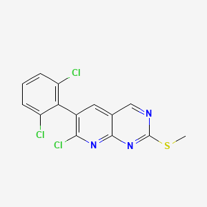 7-Chloro-6-(2,6-dichlorophenyl)-2-(methylthio)pyrido[2,3-d]pyrimidine